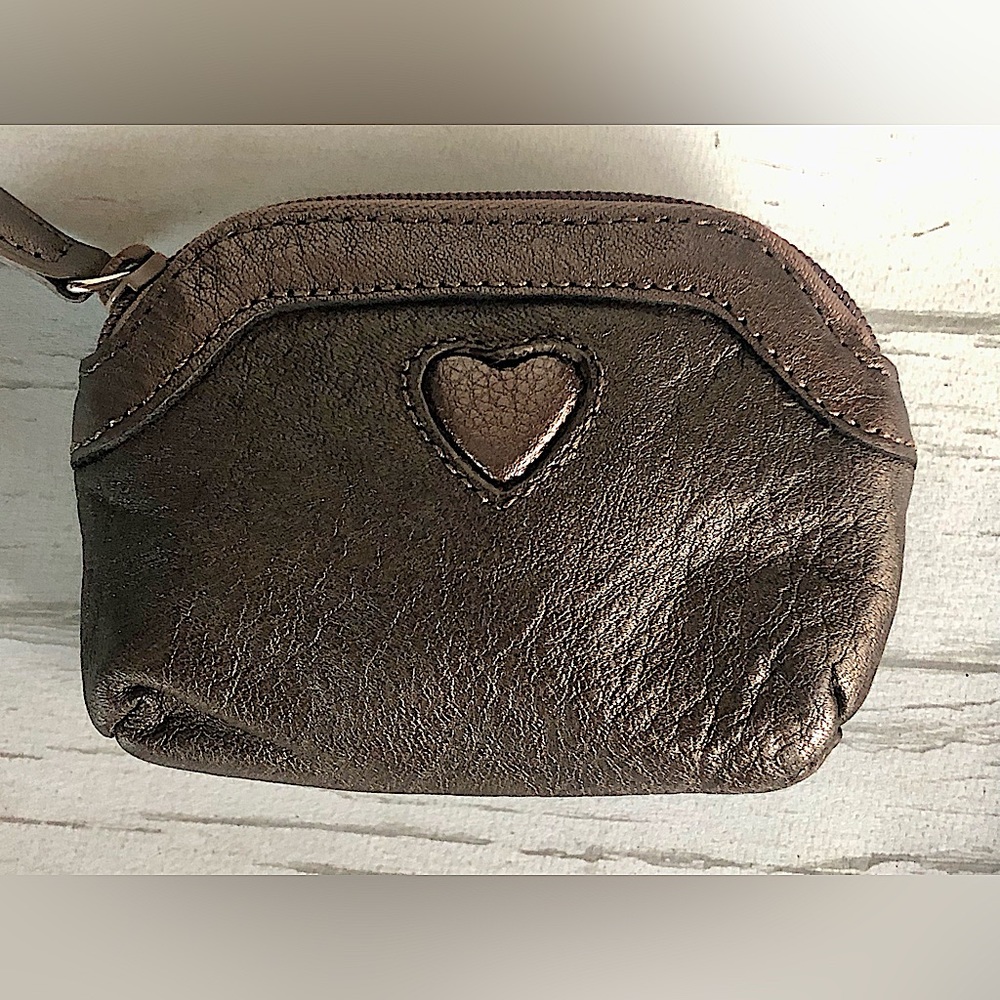 Brighton Bronze Color Leather Zippered Coin Purse